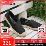 斯凯奇（Skechers）女鞋夏季渔夫鞋单鞋新中式蕾丝平底鞋浅口一脚蹬通勤鞋113025
