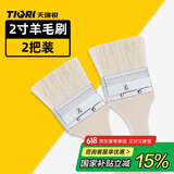 天琪锐(TIQRI)毛刷 2寸油漆刷子 墙面刷漆工具清洁排刷烧烤刷毛扫2把装