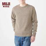 无印良品 MUJI 男式 美利奴羊毛 中针距 圆领毛衣 长袖针织衫 M9AA001 米色 L