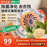 MINI-HE果蔬清洗机食材净化机家用便携式多功能洗菜机蔬菜水果去农残果蔬清洗神器餐具杀菌消毒净化肉类 升级钛电解片【旋转清洗+灭菌99.9%】 100*100*80mm