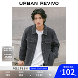 UR春季新款男装时尚撞色明线对称口袋翻领夹克UMU140014 深灰 S