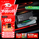 西部数据（WD）500GB移动固态硬盘2000MB/s P40高速NVMe随身便携PSSD外接手机PS5游戏Xbox笔记本mac电脑Type-c