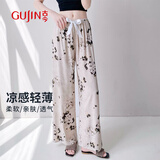 古今（GUJIN）凉感夏季上新棉绸睡裤家居裤遛弯裤空调裤可外穿阔腿裤防蚊裤时尚