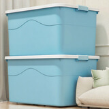 SPACEXPERT 衣物收纳箱车载塑料整理箱带轮外体积72L 58*40*31cm 蓝色 1个装