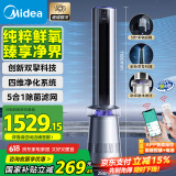 美的（Midea）【璀璨星河】四维净化除菌变频电风扇WiFi可视化除甲醛无叶风扇12档落地轻音双擎动力塔扇FZD10UJR