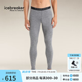 icebreaker100%美利奴羊毛男女200Oasis可机洗户外登山跑步运动滑雪功能内衣 砂岩灰-裤子-男生 L