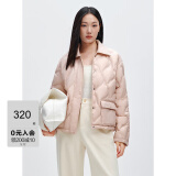 太平鸟女装羽绒服轻薄多巴胺无胆衬衫羽绒休闲外套短款 粉色 M