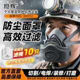 恒辉防尘口罩面罩 防工业重度粉尘灰尘防烟呼吸面罩 专用煤矿打磨装修喷漆防护面具 标准款【1个】DM13