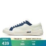 FILA FUSION斐乐男鞋POP帆布鞋潮牌男子潮流板鞋街拍运动休闲鞋男 奶白/徽章蓝-GB 40