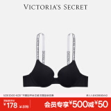 维多利亚的秘密（Victoria's Secret） 田曦薇同款 夏季logo舒适字母肩带文胸女士隐形无痕内衣性感送礼 54A2黑色-有钢圈 11221458 75B (34B)