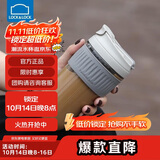 乐扣乐扣（LOCK&LOCK）咖啡杯耐热玻璃水杯子男女学生便携式双饮吸管杯随手杯500ML灰色