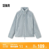 森马（Semir）外套女插肩袖珊瑚绒仿羊羔毛2024冬季立领宽松夹克109724108003