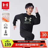安德玛（Under Armour）男童加绒卫衣秋冬舒适套头长袖休闲上衣244103110 黑色 160cm 