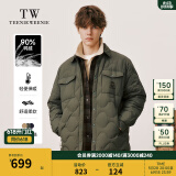 Teenie Weenie Men小熊男装羽绒服冬季衬衫式羽绒服保暖外套外套男 军绿色 XL (180)