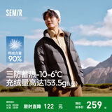 森马[明星推荐轻松羽绒系列]三防羽绒服男冬季情侣纯色外套上衣 [24款90高标绒子]黑色 灰鸭绒 XS