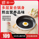 知吾煮知吾煮平底锅煎锅不粘锅家用炒菜锅煎蛋锅电磁炉锅米款家用煎锅 平底煎锅【白色】 26cm