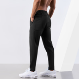 SOSOLEMON机能运动裤男加绒针织高弹训练骑行网球速干拉链口袋健身跑步长裤 黑色（加绒400克） M