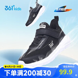 361° 男童跑鞋 中大童儿童运动鞋透气舒适春秋季跑鞋 黑 37