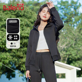 班尼路（Baleno）收腰连帽卫衣外套女2025年春秋季潮流时尚舒适亲肤校园风上衣开衫