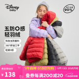 迪士尼（DISNEY）女童轻薄羽绒服耐脏油污90白鸭绒儿中大童衣服24冬DB431KE05紫130