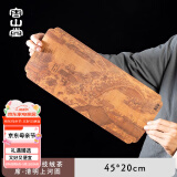容山堂硅藻泥强力吸水茶席禅意茶巾国潮风茶杯垫干泡主人席彩绘茶道配件 硅藻泥吸水茶席45*20-清明上河图