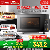 美的（Midea）家用变频微波炉平板式易清洁 800W微波速热 一键智能菜单 钻石背板 微晶面板加热20L（PM20M2）