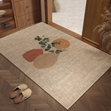 先邦圈绒地垫入户门垫门口防滑垫家用加厚玄关进户门垫子进门脚垫地毯 剑麻纹月下【8mm厚】 60*90cm【耐脏耐磨防污】