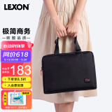 乐上（LEXON）单肩包女手提电脑包13.3英寸内胆包时尚斜挎包轻便商务公文包黑色