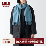 无印良品（MUJI）羊毛编织 围巾 围脖 保暖 女式 冬季 DD0IOA4A 烟熏蓝色 35*164cm