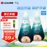 竹盐 喜马拉雅粉盐派缤按压牙膏300g*2 冰澈薄荷大容量清新口气共600g