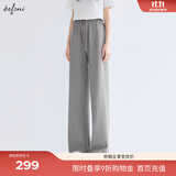 伊芙丽（eifini）【早八神裤】蒋欣代言品质显瘦拖地长裤2025春季新款裤子小个版 浅灰 小个子版 M 105-115斤