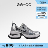 GG-CC【明星同款】月落星河银色厚底老爹鞋女2023秋季新款G23X4317 银色 皮面 36