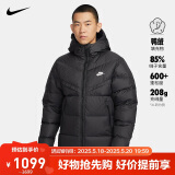 耐克NIKE羽绒服男短款连帽SF WR 650-D FLD外套FB8178-010黑XL