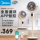 美的（Midea）【抗菌净化】空气循环扇家用电风扇直流变频低噪遥控风扇台立式3D摇头定时落地扇电扇GDG24TZR
