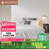 罗莱家纺 蚕丝被子 A类全棉提花100%蚕丝保暖子母被芯220*250 9.6斤