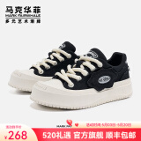马克华菲板鞋男鞋夏季2025新款大头厚底帆布鞋男潮流透气轻奢增高网鞋子男 黑色 【男女同款】 40 皮鞋码=运动码41