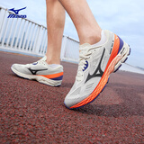 美津浓（MIZUNO）2025新款缓震回弹透气耐磨竞训运动跑步鞋WAVE RC 02/米白色 37