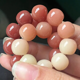 沐玛菩提子手串绕指柔白玉菩提根渐变原籽学生文玩手链男女圣诞礼物 栗子茶