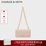 CHARLES&KEITH质感菱格链条小方钱包女包包女包生日礼物母亲节礼物CK6-10680924 Light Pink浅粉色 XS