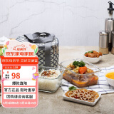 乐扣乐扣（LOCK&LOCK）耐热玻璃保鲜盒微波炉饭盒上班学生便当盒分隔餐盒配便当包两件套