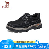 骆驼（CAMEL）磨砂牛皮男士工装大头休闲皮鞋 G13A307163 黑色 41 
