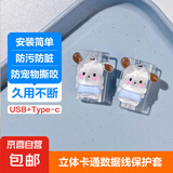 数据线保护套type-c苹果华为防折断通用缠绕13充电器20W立体可爱防污防脏防宠物撕咬安装简单 帕恰狗两件套-type-C口+USB口