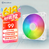 银昕（SilverStone）14cm鲨鱼白色ARGB风扇SF140W(120CFM大风量/2200高转速/PWM调速) 