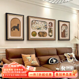 瑞尚（RUISHANG） 北欧客厅装饰画轻奢沙发背景墙挂画简约墙上壁画餐厅玄关墙画 福禄发财 左右40*60+中间80*60晶瓷面金框