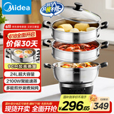 美的（Midea）电蒸锅 电煮锅电火锅多功能锅家用电锅蒸蛋器大容量多用途锅MZ-ZGC36G02