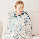 nest designs新生儿纱布包被大方巾 婴儿用品盖毯 宝宝四季浴巾包巾襁褓巾包单 初雪四层大方巾M码143*180cm