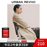 UR秋冬新款女装老钱风气质腰带中长款大衣外套UWM140028 米白 M