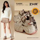 ZHR厚底老爹鞋女冬季加绒保暖内增高女鞋舒适休闲鞋女 KS55A杏色 37