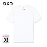 GXG男装 基础经典款短袖T恤男士夏季潮流情侣装纯色体恤 白色1 M