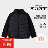 儿童拼接羽绒服内胆秋冬男女童保暖校服神器可外穿轻薄羽绒服 黑色 160